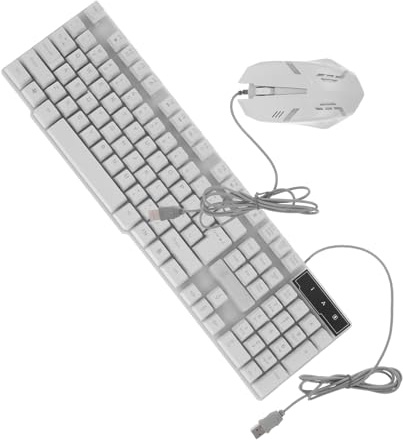 Clavier USB pour Ordinateur Blanc en Plastique, Interface | Compatible Ordinateur de Bureau et Portable, Usage Gaming, Opération Précise
