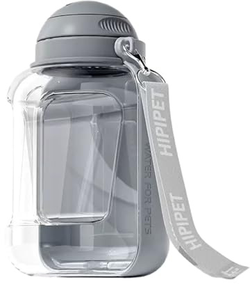 kikxj-Bouteille d'eau Portable pour Chien 1L Gros Pliable Gourde Chien Voyage Antibactérienne De Qualité Alimentaire pour Chat, Eau Potable pour Animal De Compagnie en Plein Air(Gray,1000ml)