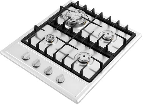 Plaque de cuisson à gaz, encastrable, en acier inoxydable, 4 feux, cuisinière à gaz, flamme avec dispositif de protection, allumage de la batterie, plaque de cuisson au gaz naturel propane pour