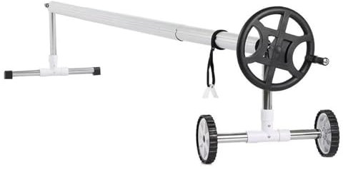 Pool Aufroller Aufrollsystem Poolfolienaufroller aus Aluminium mit Rädern Aufrollvorrichtung Aufrollsysteme für Abdeckung Poolplanen