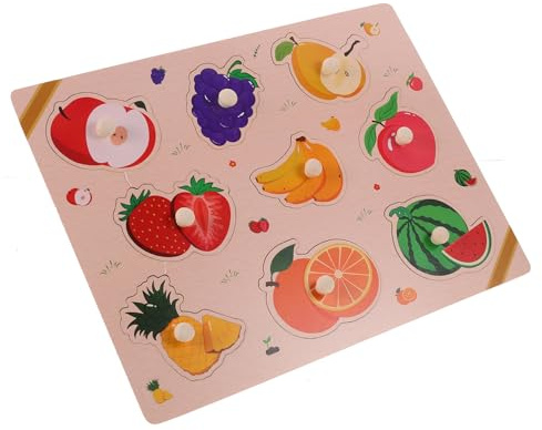 NOLITOY Holzpuzzles Früchte für Junge Mädchen Lernspielzeug Puzzles für Kleinkinder und Vorschulkinder Hand-Augen-koordination Feinmotorik Übung Sicher