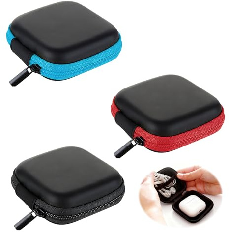 3 Pièces Mini étui de Rangement pour Casque,étui de Protection pour Casque avec Fermeture à Glissière étui de Protection Portable