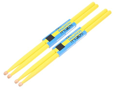 Ahorn Drumsticks 2 Paar Leichte Schlagzeugstöcke Gelb