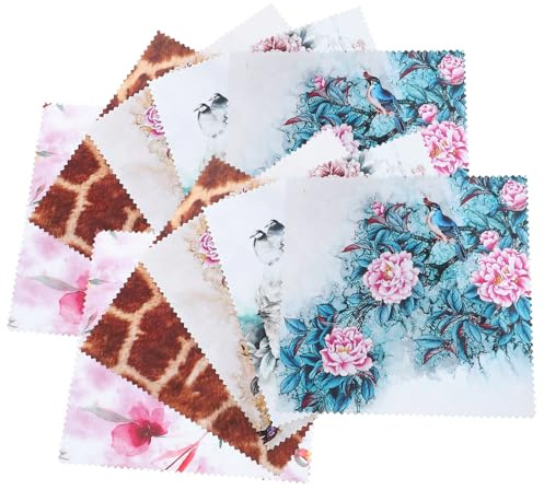 Ipetboom Lot de 10 Chiffons de Nettoyage en Microfibre 145X145 CM Imprimés Vintage pour Lunettes Écrans de Téléphone et Bijoux Multi-Usage Couleurs Assorties