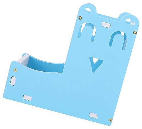 Distributore automatico cibo e acqua per criceti e roditori, 2 in 1 blu, 13x13x7cm – Alimentazione continua, design salva spazio, animali domestici piccoli