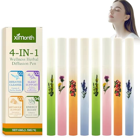Lot de 8 purificateurs pulmonaires à base de gaze, purificateur de poumon, purificateur de poumon, stylo diffuseur de molène, aromathérapie, purificateur des poumons, inhalateur pour hommes et femmes