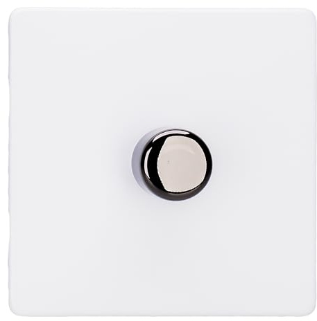 Varilight Single V-Pro Rotary 2-Way LED Dimmer 1 x 0-120W - Screwless Primed With Iridium Knob, JDYP401IS.PD
