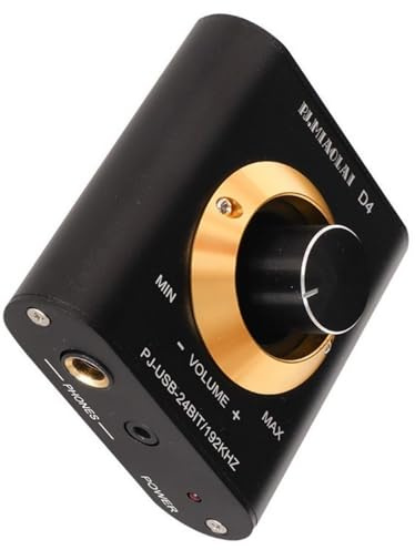 LLINthy 3. Amplificatore per cuffie USB in alluminio 24 bit/192 kHz, uscita HiFi con manopola rotante, per computer portatile portatile da viaggio