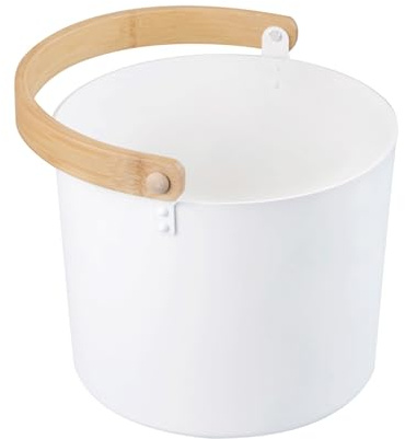 Seau de sauna finlandais en aluminium – Récipient résistant à la chaleur de 7 litres, accessoire de bain au design élégant en tonneau, comprend une louche à poignée étendue | Grande capacité pour