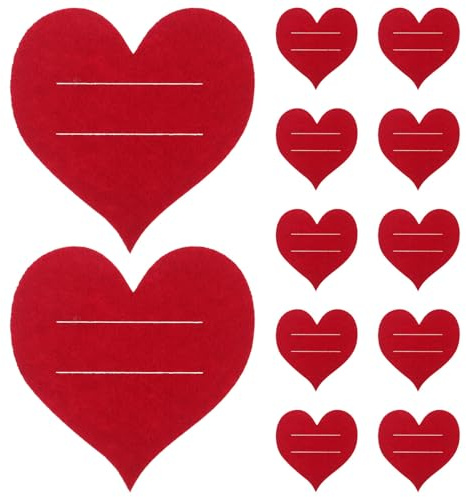 BAZEITFLOW Portaposate in Feltro a Forma di Cuore Rosso, Sacchetti Portautensili da 20 Pezzi per Decorazioni Tavola Matrimonio e Feste Romantiche, Tasche Porta Posate per San e