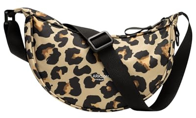 LARKSON Crossbody Bag Damen & Herren Beige Leo - Solveig Small | Umhängetasche im Halbmond Style, Halbrunde Schultertasche, Moon Bag Design, Wasserabweisend