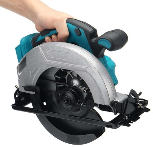 ideallife Cordless Circular Saw, 180mm 7 Inch Battery Circular Saw with 2 Batteries and Charger, 0-45° Bevel Cutting for Wood, Boards and DIY Projects