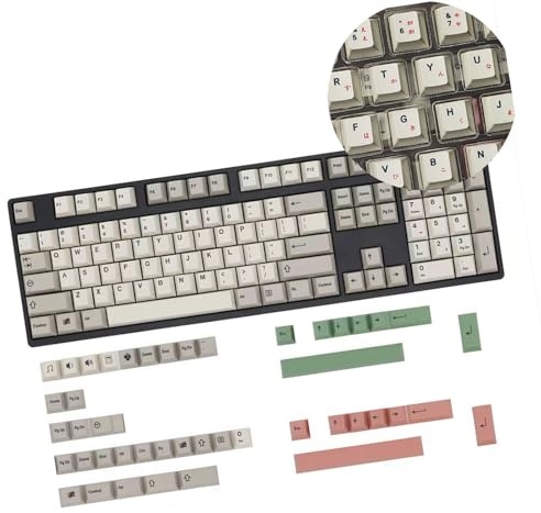 YWLUUOO 149 Retro Keycap Set English/Korean/Japanese/Russian for Mechanical Keyboards Typing Efficiency Gaming Keyboard Keycaps