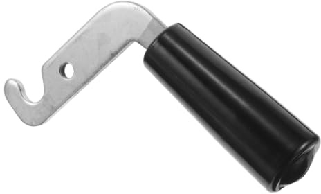 IMIKEYA Universal Fireplaces Handle Replacement for Wood Burning Stove Doors, Black L-Shaped Metal and Plastic Construction with Premium Durability and Ergonomic Grip for Heating Use