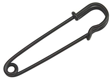 Wuuycoky Schwarz Sicherheitsnadel, Sicherheitsnadel, erhältlich in verschiedenen Größen Lenght:50 mm,Width:12mm,15 Pcs