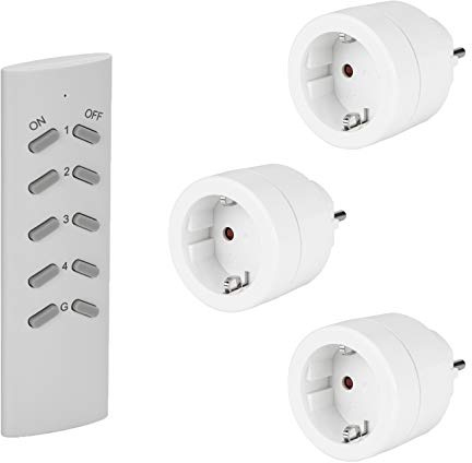 SEC 24 Funksteckdose mit Fernbedienung, Funksteckdosenset,Programmierbar Funkschalt,Schaltbare Steckdosen,für Innen Weihnachtsschmuck und Haushaltsgeräte,Weiß