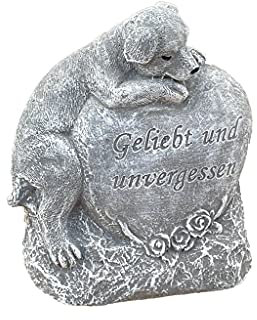 Grabstein Hund Geliebt und Unvergessen frostfest wetterfest Steinguss
