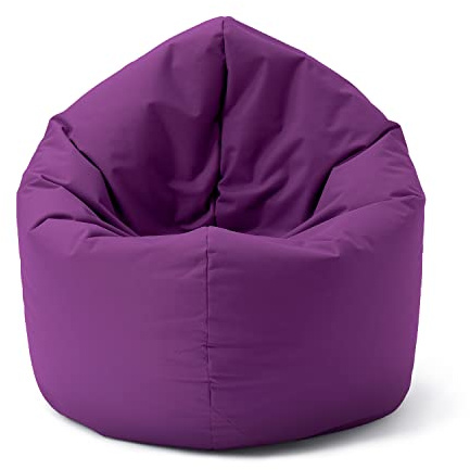 Lumaland Puff Pera Redondo Grande 120 x 80 x 75 cm | Sillón Relax Impermeable para Interior & Exterior | Mueble Ideal para Salón, Jardin y Terraza | con Relleno Incluido 300l [Morado]