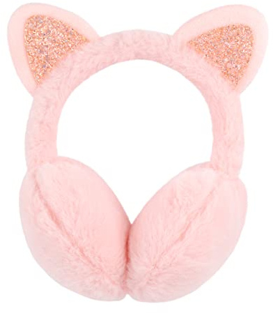 CHUANGLI Winter Warm Cat Ear Earmuff for Women Girls Cute Catear Earmuffs Ladies Headband Faux Fur Outdoor Ear Cover Plush Ear Warmers