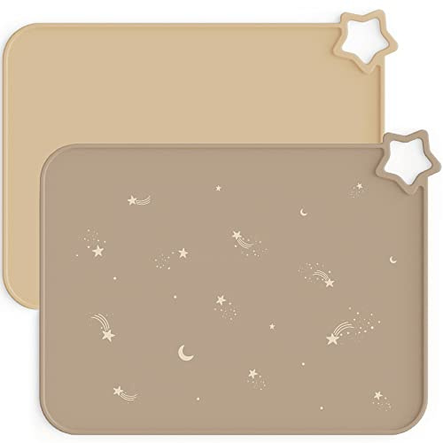 Moonkie Lot de 2 Sets de Table en Silicone antidérapants et résistants aux Taches pour Enfants et Tout-Petits