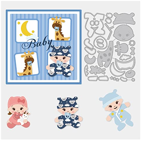 BENECREAT 15x11cm Doll Giraffe Metal Cutting Dies, Embossing Stencils Template for Card Scrapbooking and DIY Craft Album Paper Card Decor(0.8mm Thick)