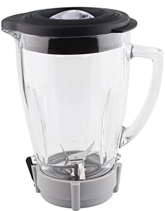 Veterger Replacement Parts Glass jar with Jar Base Bottom Cap, Compatible with Oster Pro 1200 Blender