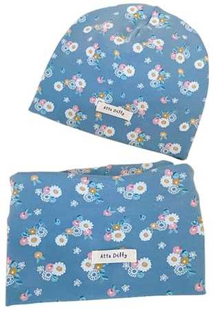 VUCDXOP Baby Kinder Baumwolle Mütze Schal Set Winter Jungen Mädchen Beanie Hüte + Schlauchschal 2er Set Herbst Winter Weich Baumwolle Beanie Mütze Hut Halstuch Rundschal Nackenwärmer Set