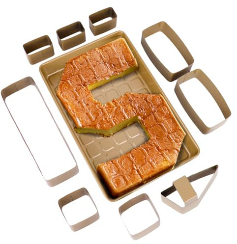 EUBSWA Zahlen und Buchstaben Backformen Verstellbar, Groß Antihaftbeschichtete Buchstaben Zahlen Kuchenform für Party Geburtstag Feiertag