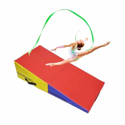 LXHELIVERY Gymnastik-Keilmatte, Faltbare Gymnastikmatte, Geneigte Käsekeil-Geschicklichkeitsform-Taumelmatten Für Gymnastik, Kampfsport, Tanz-Stretch-Training (Farbe : Rosso, Größe : 150X80X40CM)