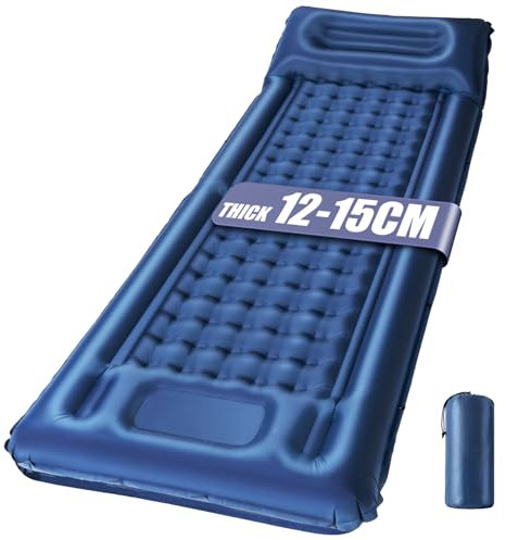 wulwun Selbstaufblasende Campingmatte,Aufblasbare Isomatte Schlafmatte mit Fußpumpe,Verbindbare Campingmatte,Camping Ultraleichte Luftmatratze für Rucksackreisen,Wandern,Outdoor