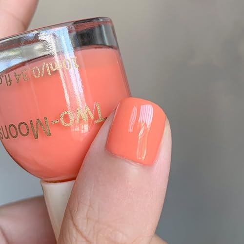 Orange Nail Polish - Coral Nail Polish - Quick Dry & Long Lasting Neon Nail Varnish - Water Based Chip Resistant Bright Orange Nail Varnish - No Need Cure Non-Toxic for Women Girls