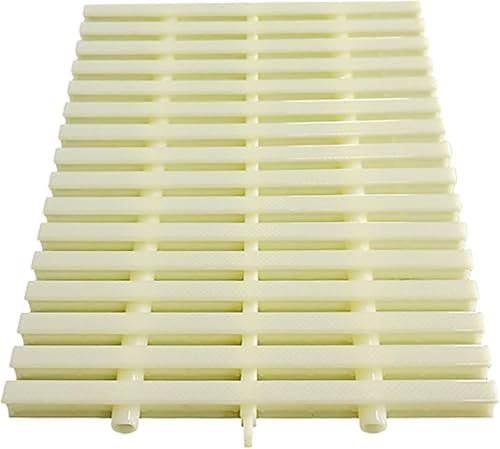 VUIKLCty Parrillas de Seguridad para Piscinas Rejilla de canalón empalmable con Filtro de plástico ABS (Ancho 30 cm, 1 Unidad), Color Beige Diseñadas con Superficies Antideslizantes