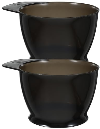 LALAFINA Cuencos para Teñir el Cabello y Lavables de Plástico Juego de 2 Mango Antideslizante y Coloración Fácil para Peluquería Profesional