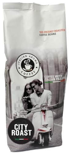Italian Aroma Coffee - 1KG - Whole Coffee Beans - CITY ROAST - Dark, Rich and Full-Bodied - Traditional Italian Coffee Flavour