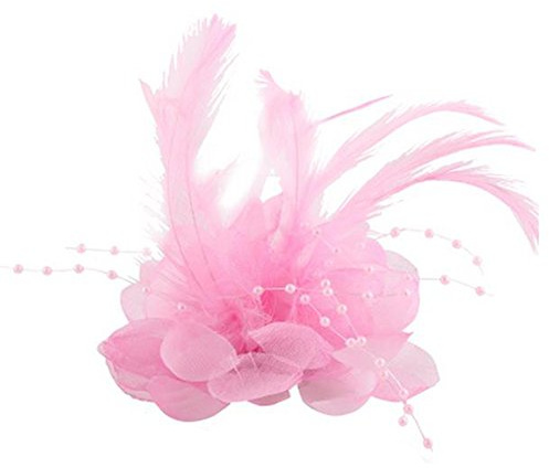 Cheerlife Ansteckblume, Haarblume Haarschmuck Haarblüte mit Haarclip Feier Tanz Brosche Blumen Kopfschmuck Bekleidung Zubehör Pink
