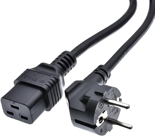 Toptekits European Schuko to C19 Power Cord, Euro CEE 7/7 Plug to IEC320 C19 Female Socket Power Cable, 3 Pole Male Schuko to C19 Power Cord Replacement, 16AWG, 6ft/1.8m