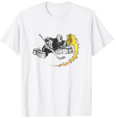 Ice Hockey Goalie Hot Tendy Glove on Fire SAVE! T-Shirt