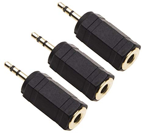 Keple 3.5mm to 2.5mm adapter, 3.5 mm Female to 2.5 mm Male Headphones Socket Jack Stereo Adaptor, AUX Audio Cable Connector for (3-Pack Adapters)