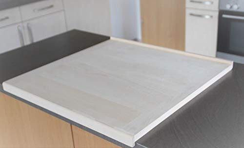 MAAJ BACKBRETT/NUDELBRETT PROFI AUS MASSIVEM HARTHOLZ MIT 2 LEISTEN 80 x 59 m LINDE