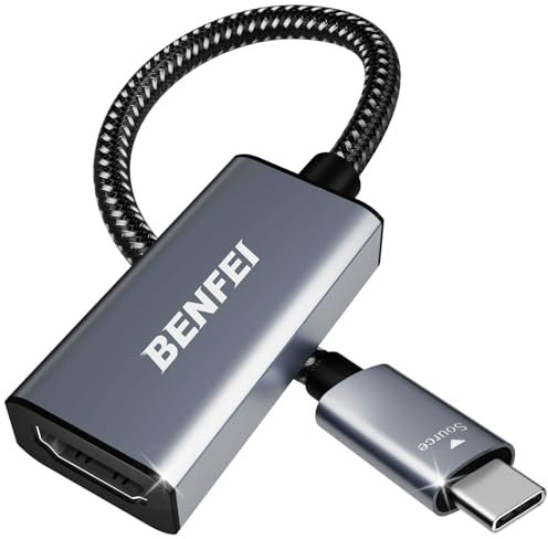 BENFEI Adattatore USB C a HDMI 4K@60Hz, Adattatore USB Tipo C a HDMI [Compatibile Thunderbolt 3/4] per iPhone 15,16 Pro/Max MacBook Pro/Air 2023 iPad Pro iMac S23 XPS 17 e altro