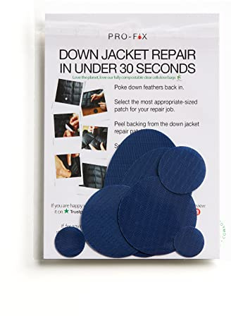 PRO-FIX Ripstop Repair Patch Kit – Waterproof, Tear-Resistant, Pre-Cut Self-Adhesive Patches for Tents, Jackets, Sleeping Bags, Awnings, Backpacks, Beach Gear, Camping & Festivals - Dark Blue