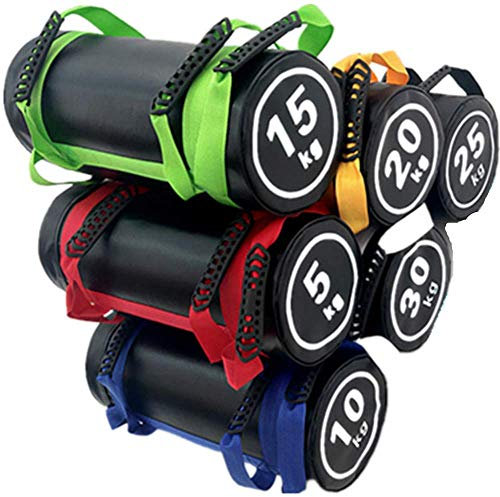 Fitness Sandsack Krafttraining Power Bag PVC Verstellbarer Gewichts Sandsack mit Griffen Für Gewichtheben, Laufen, Sport, Krafttraining Und Funktionelles Training Grand,Blue 10kg (empty leather)