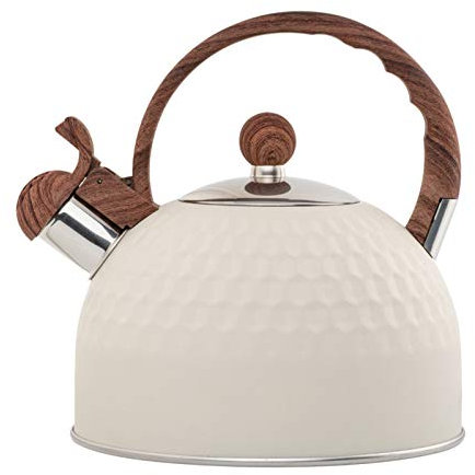kettles NLIAN- Bollitore Ad Induzione Bollitore 2.5L, Bianco Polka DOT Design Acciaio Inossidabile Materiale Efficiente Conduzione di Calore Adatto per Tutti I Tipi di Piano Cottura/Stufa