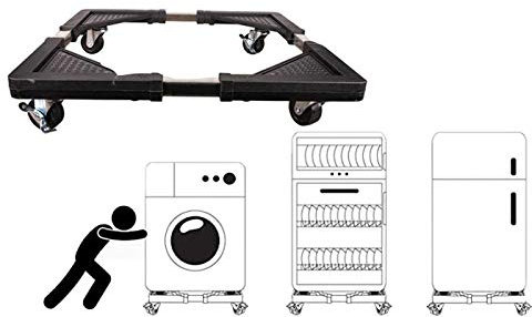 CLICLED Supporto Lavatrice Base Frigo con Ruote Girevoli a 360 Gradi Supporto da 138kg a 200kg Carrello Elettrodomestici Supporto Asciugatrice Universale Base Alza Fioriere Vasi da 53x53cm a 75x75cm