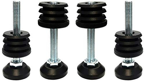 Embout Rentrant Rond avec Vis de Réglage, 25mm, Lot de 4