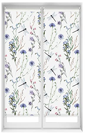 Blindecor Easy Verdunkelungsrollo ohne Bohren, Digitaldruck, Dragonfly, 50 x 150 cm, Stoffgröße 47 x 145 cm, 2 Stück