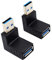 iJiGui 2 Pezzi Adattatore USB 3.0 da 90 Gradi 5 Gbps USB A Maschio a Femmina ad Angolo Retto Connettore Accoppiatore, Combinato Giunto Verticale su e Giù Connettore Accoppiatore