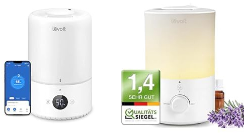 Levoit 3L Top Fill Luftbefeuchter, 360° Drehbare Düse Cool Mist Humidifier + Levoit Top-Fill Luftbefeuchter 3L mit Nachtlicht, 360°Drehbare Düse