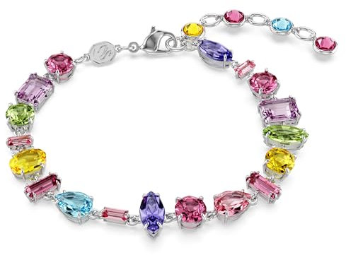 Swarovski Gema Armband, Rhodiniertes Damenarmband mit Bunten und Strahlenden Swarovski Kristallen