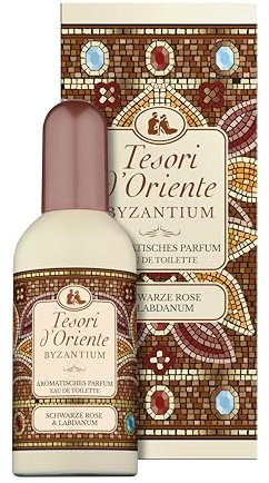 Tesori d'Oriente EDT Byzantium 100 ml, profumo aromatico (rosa nera e labdanum), in vetro di alluminio, rituale benessere per corpo e sensi